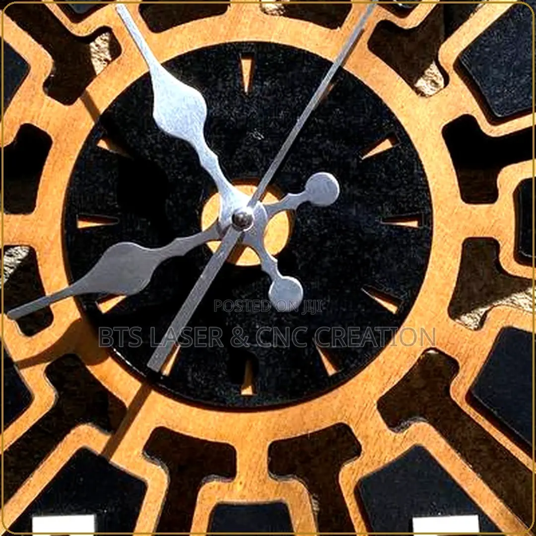 Ethiopian Cultural Wooden Wall Clock – Handcrafted Home Decor