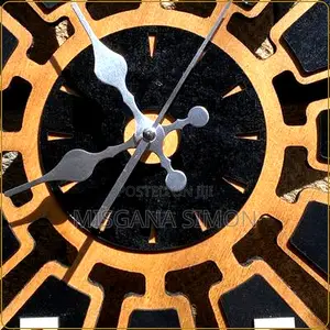 Ethiopian Cultural Wooden Wall Clock – Handcrafted Home Decor