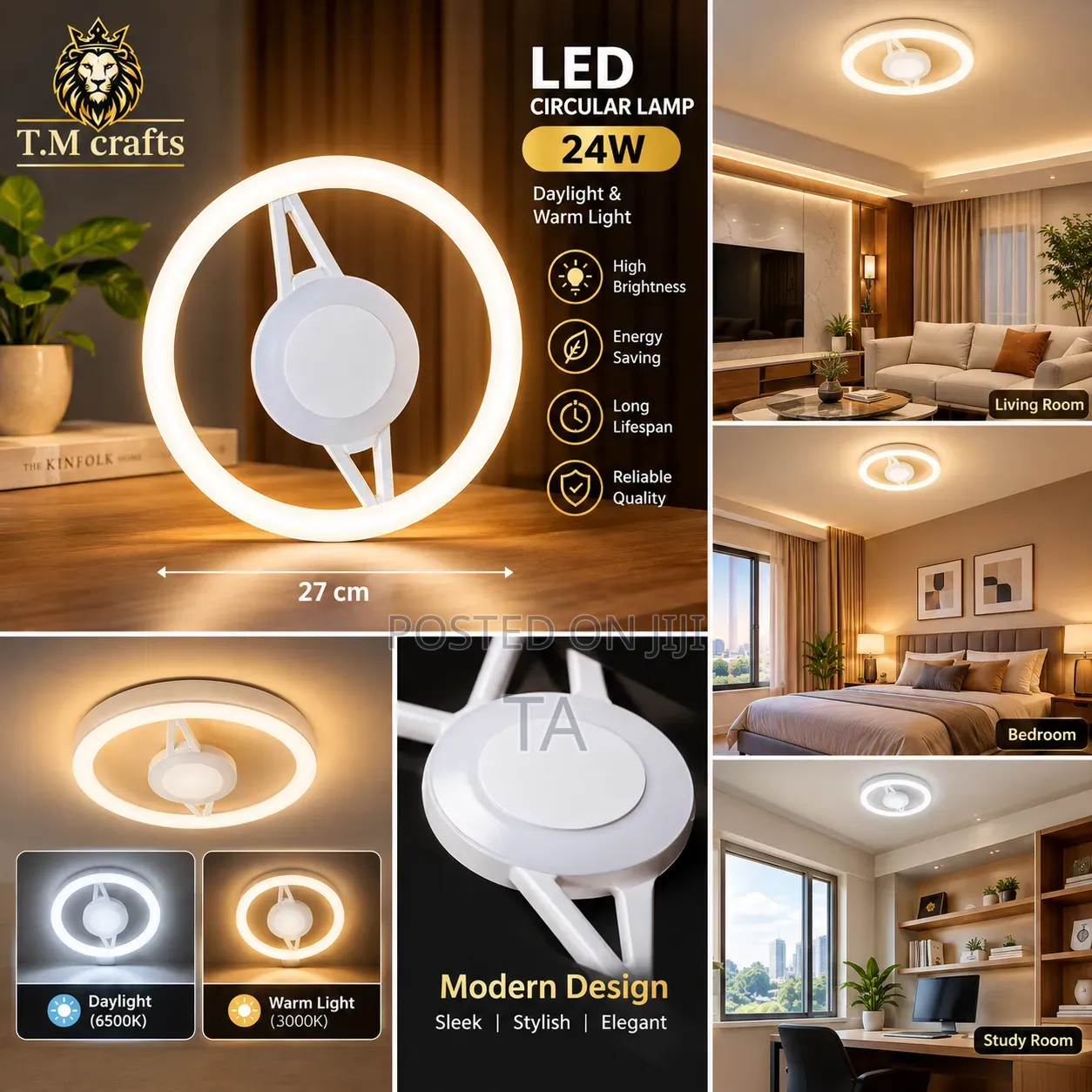 LED Circular Lamp Modern 24W አምፓል መብራት