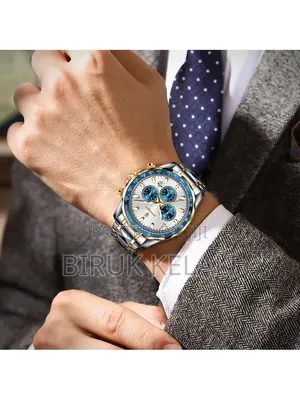 Poedagar 815 Men's Quartz Chronograph Watch Featuring a Silver