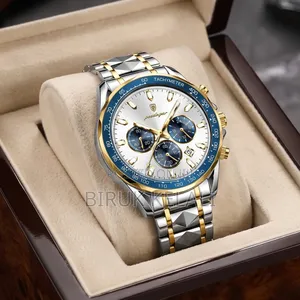 Poedagar 815 Men's Quartz Chronograph Watch Featuring a Silver