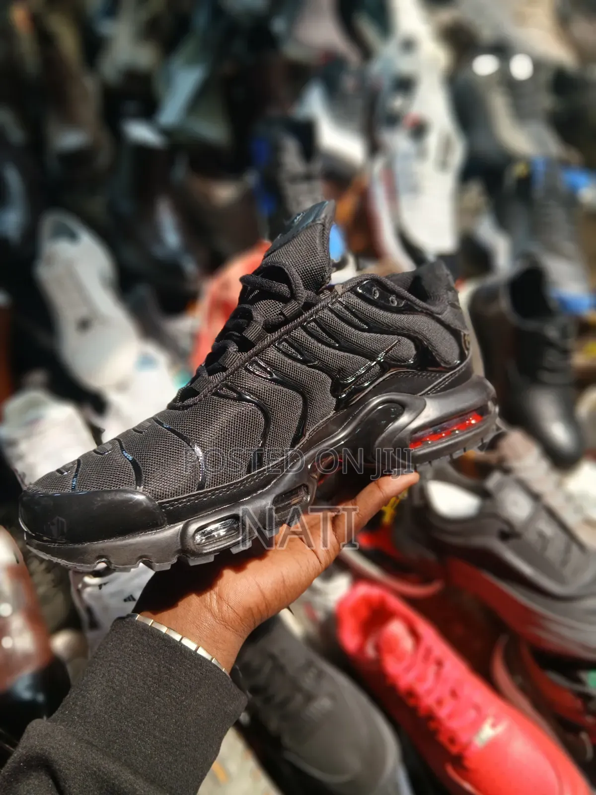 Nike Air Max Plus (TN) Hybrid / Terrascape Style (Black/Red Air Unit)