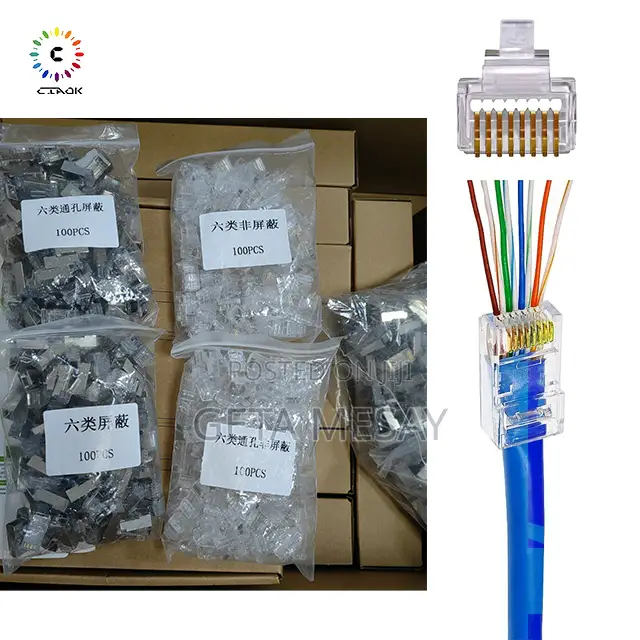 RJ45 Connector CAT5e/CAT6 Ethernet Network Cable Plug