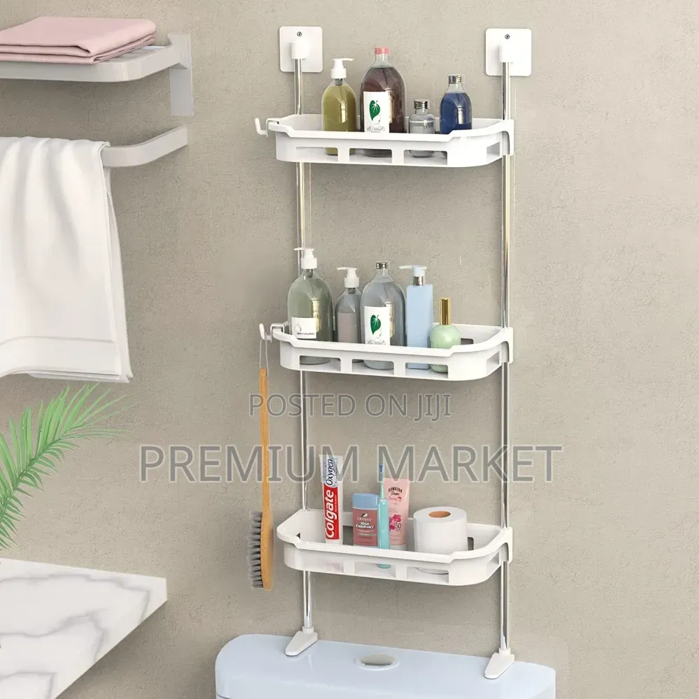 Toilet Rack ባለ 3 ደረጃ የ ባኞ ቤት እቃ መደርደሪያ