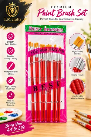 Premium Paint Brush Set የስዕል ቡርሾች