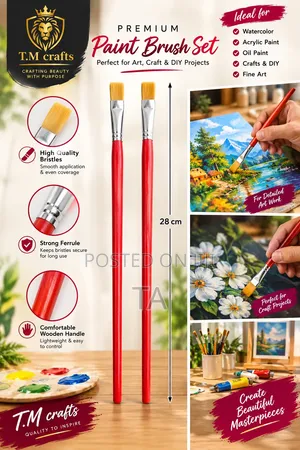 Premium Paint Brush Set የስዕል ቡርሾች