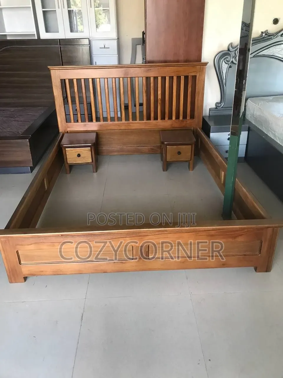 1.50 Meter Oil-Wood Bed. የዋንዛ አልጋ