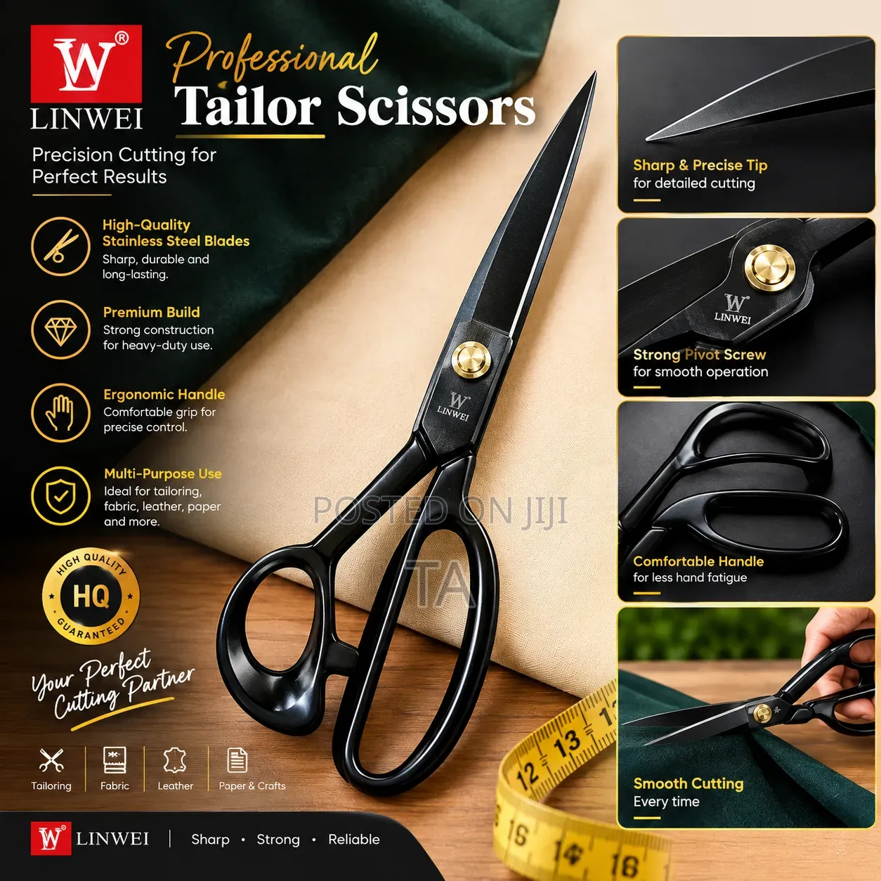 Professional Tailor Scissors የጨርቅ መቀስ 10 ቁጥር መቀስ