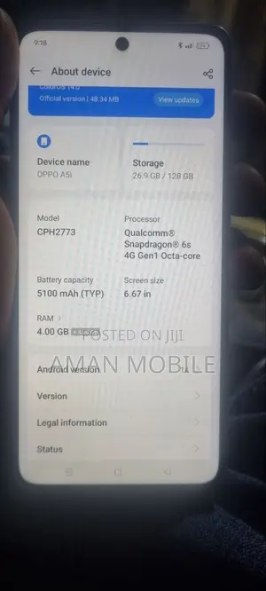 New Oppo A5i 128 GB Blue