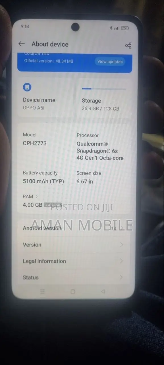 New Oppo A5i 128 GB Blue