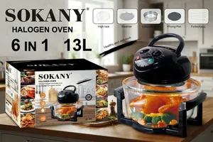 SOKANY Halogen Oven 6-in-1 –13L Multi-Function Air Fryer Oven Roaster