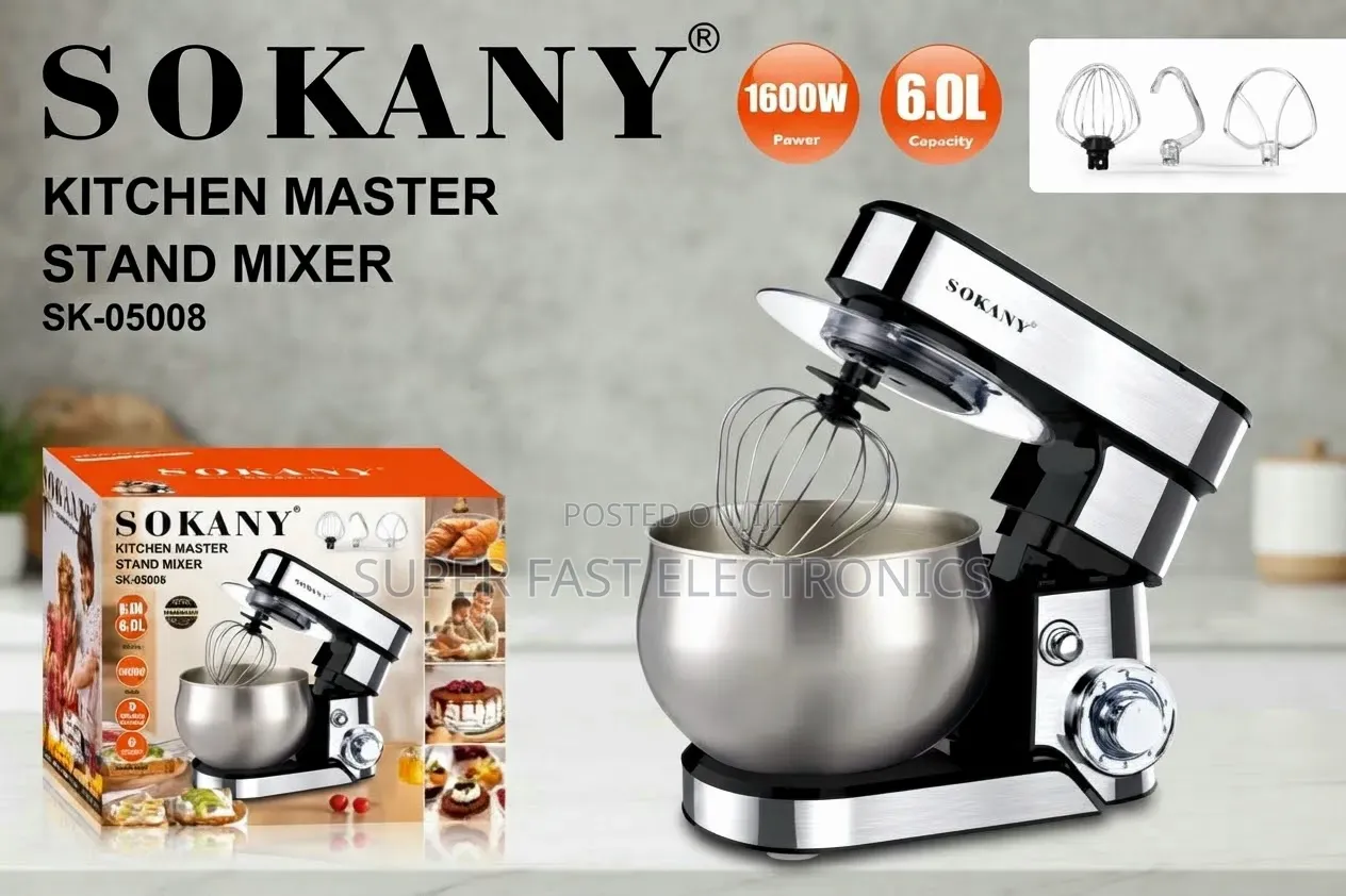 SOKANY Kitchen Master Stand Mixer, Designed for Easy Mixing, Kneading,
