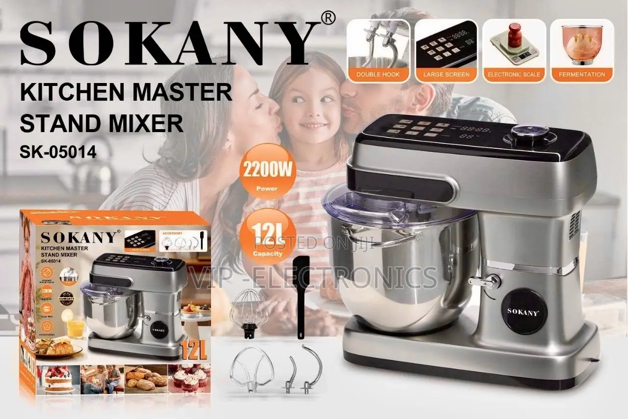 SOKANY Kitchen Master Stand Mixer 12L 2200W Heavy-Duty VIP Electronics