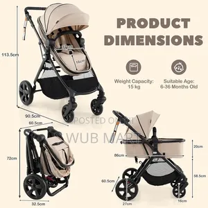 2-in-1 Baby Stroller & Carry ሁለገብ የልጆች የከተማ ጋሪ