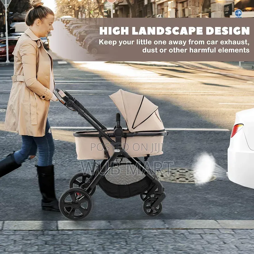 2-in-1 Baby Stroller & Carry ሁለገብ የልጆች የከተማ ጋሪ
