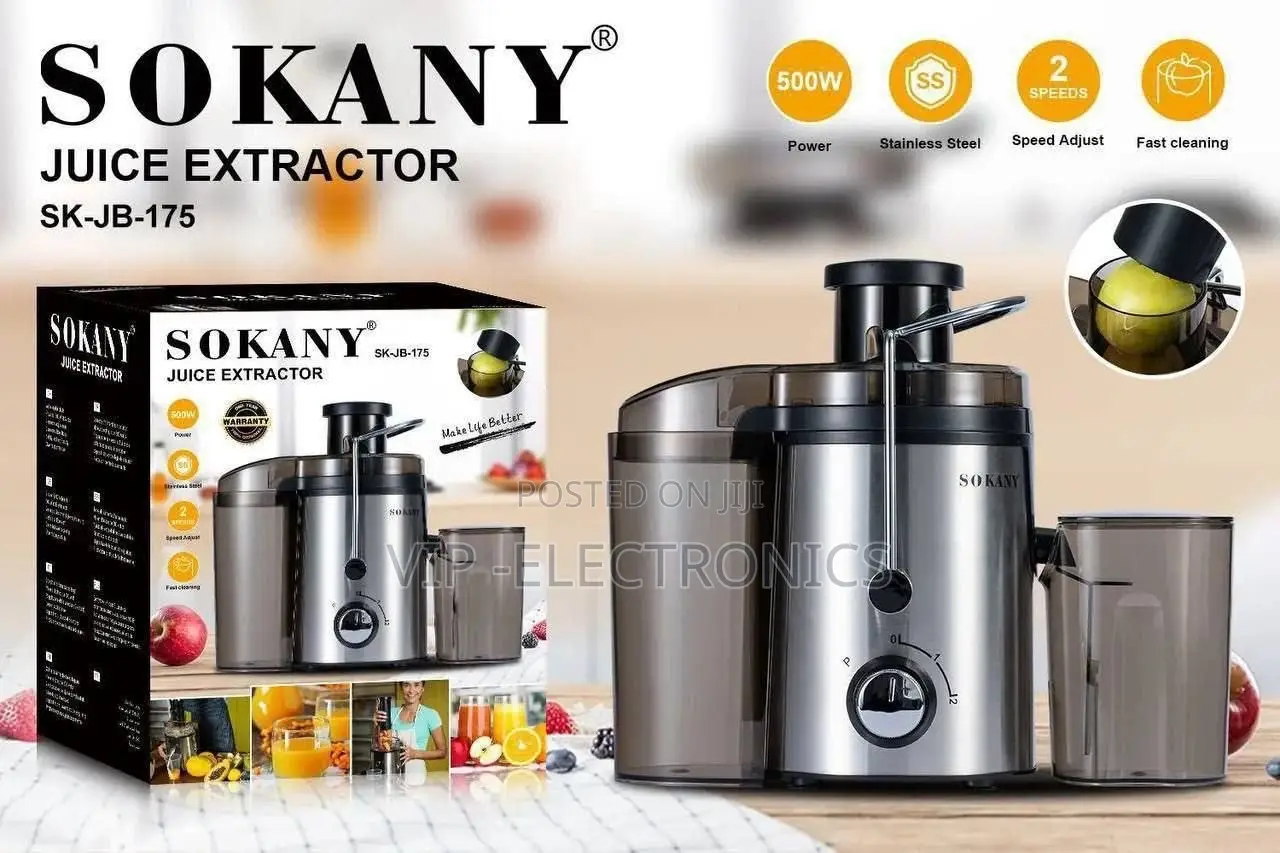 SOKANY Juice Extractor 500W Stainless Steel– 2-Speed Centrifugal