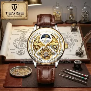 TEVISE T820D Men’s Automatic Mechanical Skeleton Watch Featuring