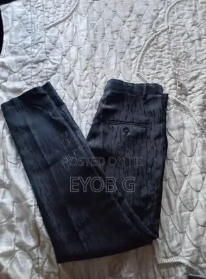 Men's Textured Dark Grey/Black 2-Piece Suit