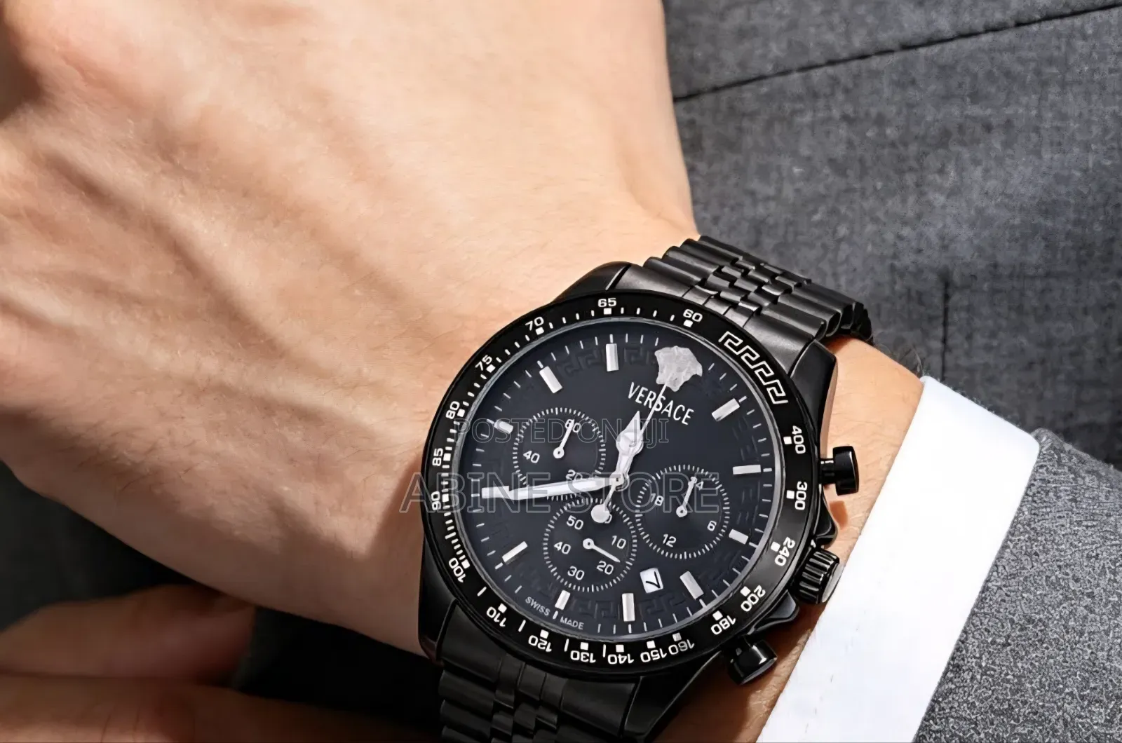 Versace Men's Swiss Chronograph Greca Chrono Wave Watch 43mm