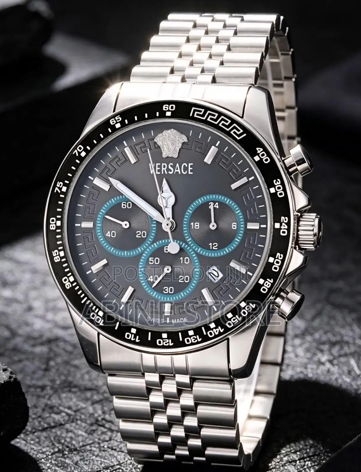 Versace Men's Swiss Chronograph Greca Chrono Wave Watch 43mm