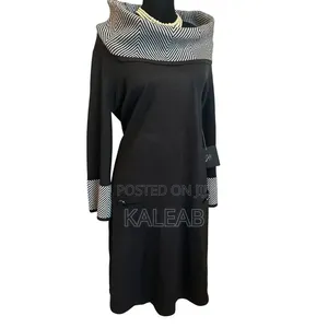 JH Chevron Cowl Neck Knit Sheath Dress