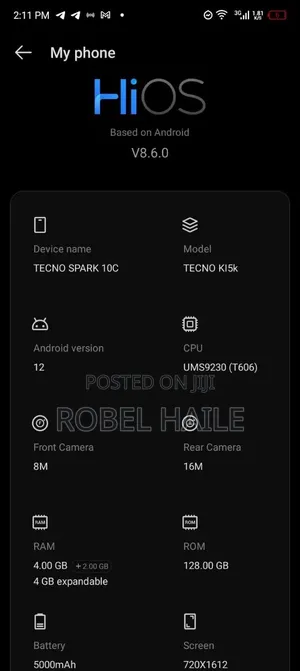 Tecno Spark 10C 128 GB Blue