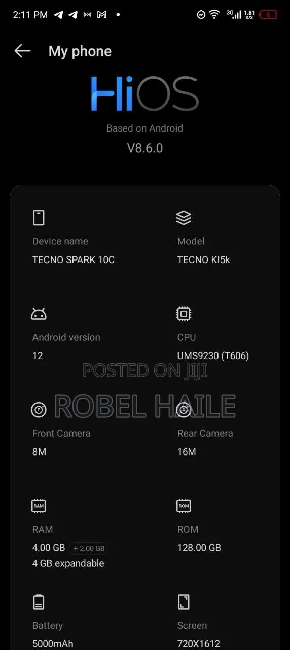 Tecno Spark 10C 128 GB Blue