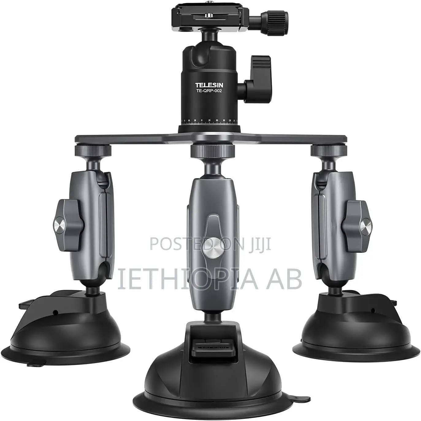 TELESIN Car Mount Triple Suction Cup Mount for Cameras