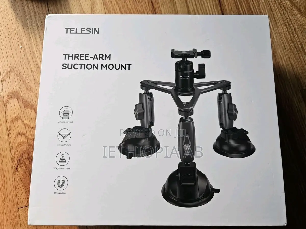TELESIN Car Mount Triple Suction Cup Mount for Cameras