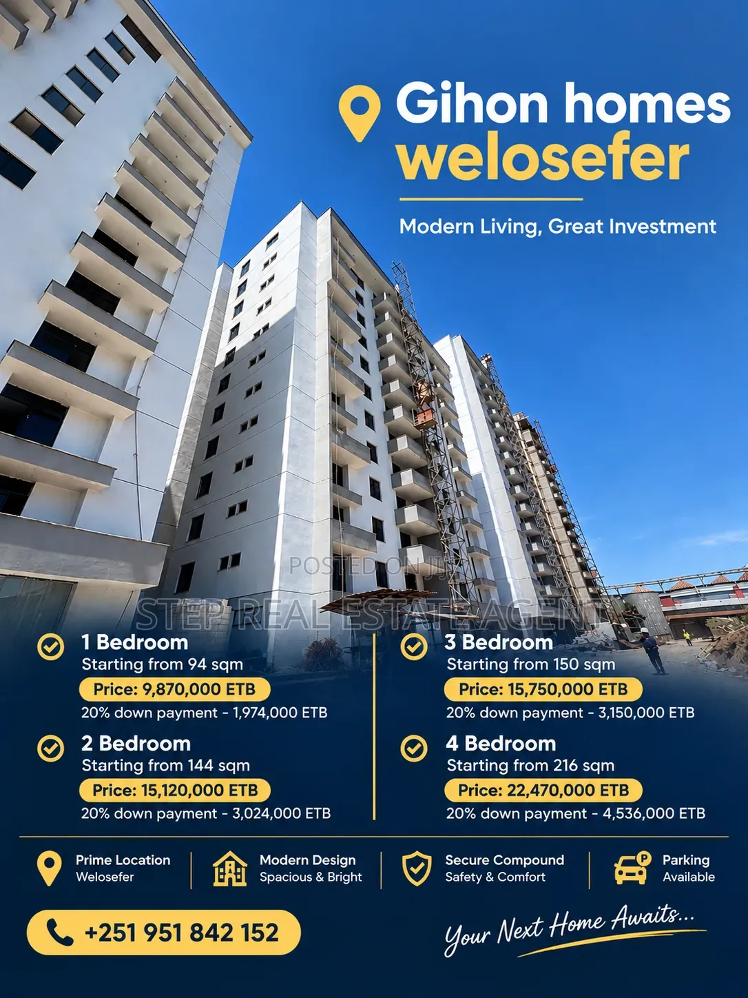 1bdrm Apartment in Gihon Homes, Bole for sale