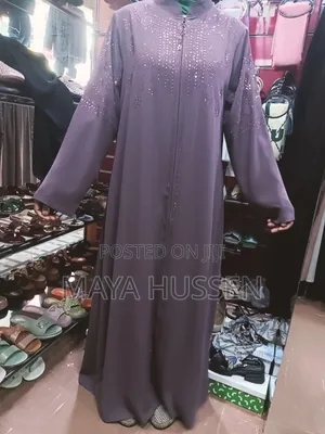 Purple Crystal Beaded Abaya