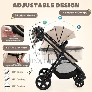 2-in-1 Baby Stroller & Carry ሁለገብ የልጆች የከተማ ጋሪ