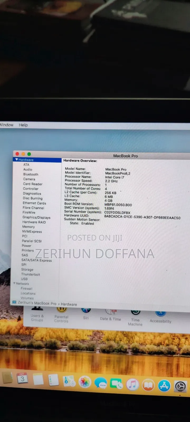 Laptop Apple MacBook Pro 2011 4GB Intel Core i7 HDD 750GB