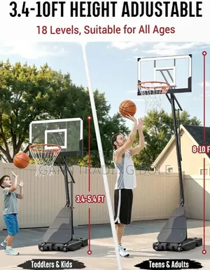 Heavy-Duty Portable Basketball Hoop – Perfect for Kids & Adults