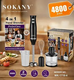 SOKANY Hand Blender Set 4-in-1– 500W Immersion Blender With Chopper