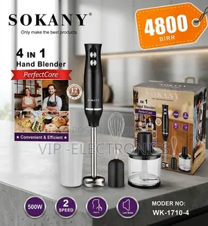 SOKANY Hand Blender Set 4-in-1– 500W Immersion Blender With Chopper