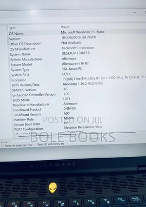 New Laptop Dell Allienware M18 R1 16GB Intel Core Ultra 9 SSD 1T