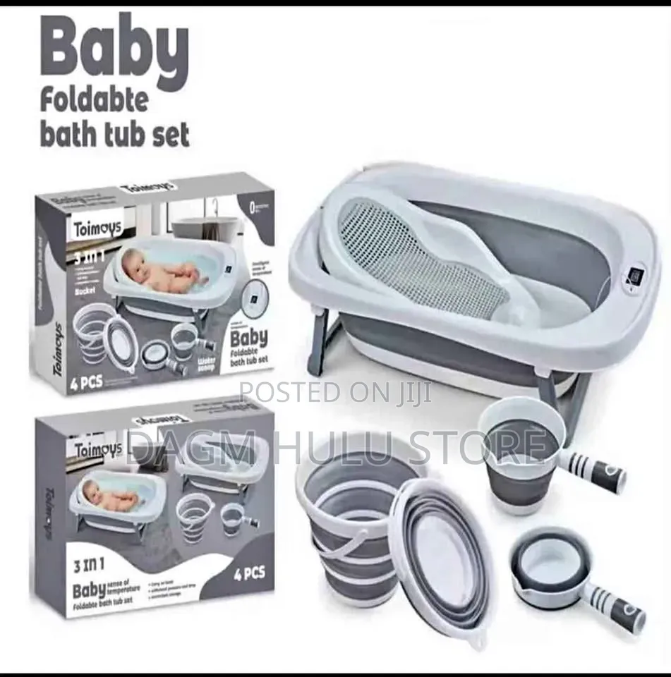 Foldable Baby Bath Tub With Accessories 4-in-1