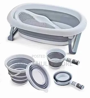 Foldable Baby Bath Tub With Accessories 4-in-1