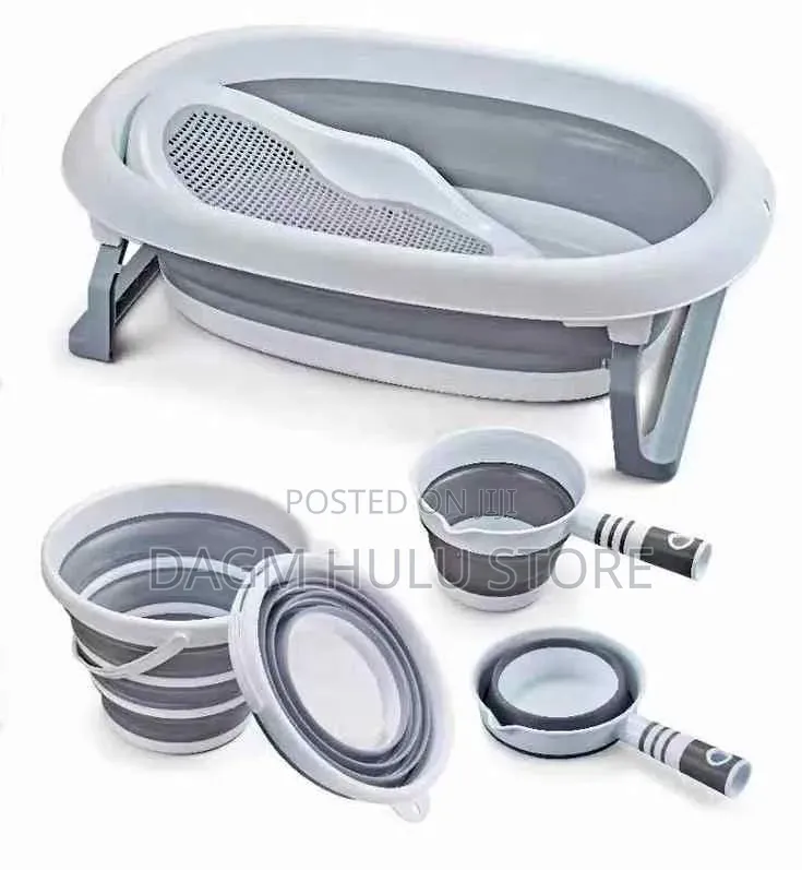 Foldable Baby Bath Tub With Accessories 4-in-1