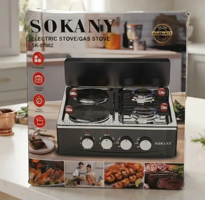 SOKANY Electric Stove – 2 Electric Hot Plates and 2 Gas SUPER FAST
