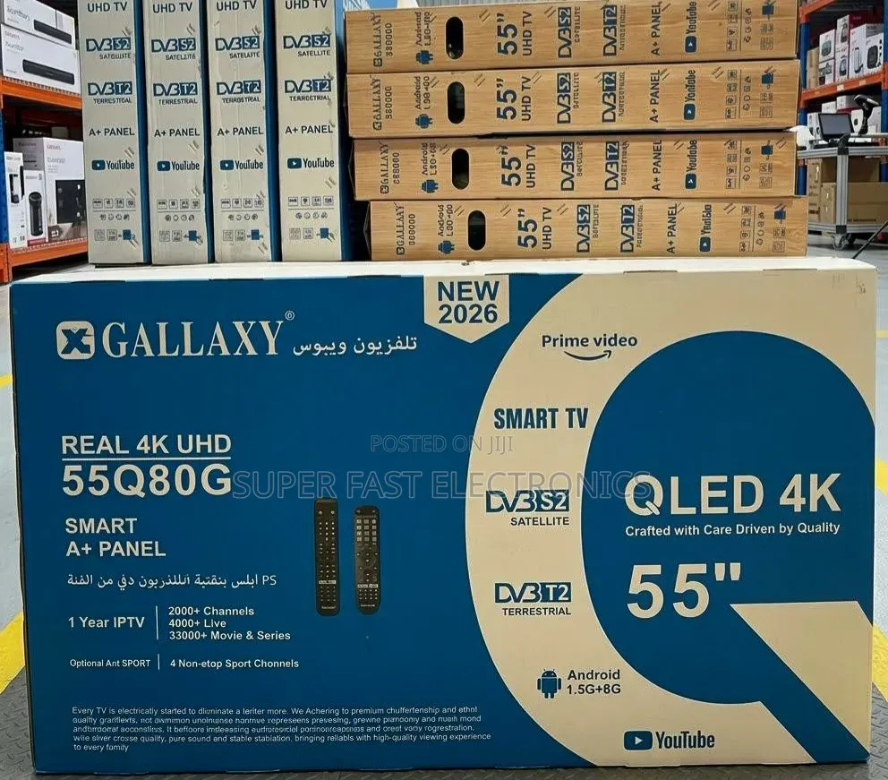Gallaxy 55 Inch TV QLED 4K UHD Smart Featuring a Real 4K UHD A+ Panel
