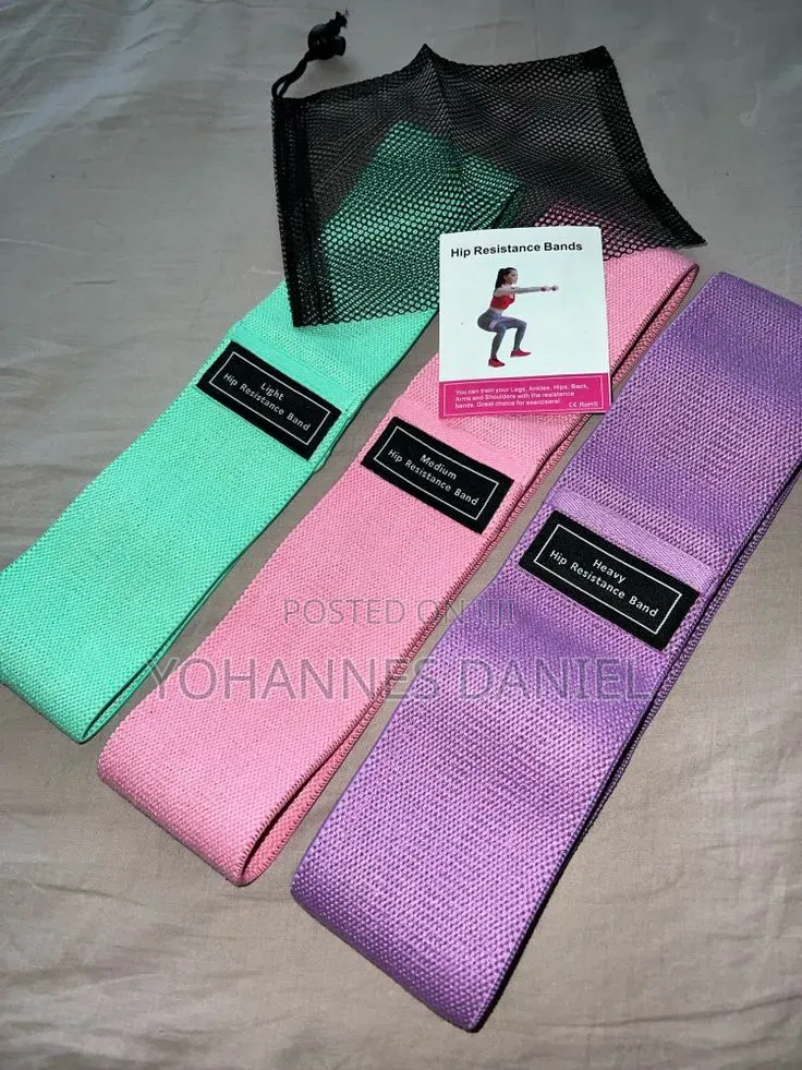 Hip Resistance Bands Set of 3 – Light Medium Heavy Workout Bands