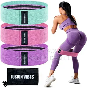 3 Piece Fabric Hip Resistance Band Set for Home Gym
