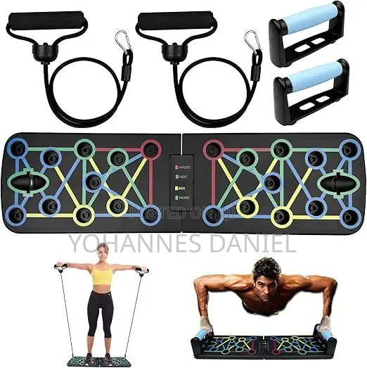Push Up Board With Resistance Bands for Full Body Workout
