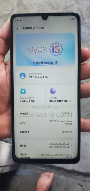 New ZTE Blade A56 128 GB Graphite