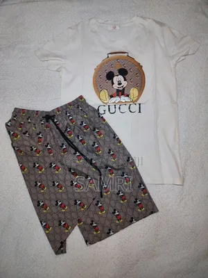 Gucci Mickey Hatbox Tee With Gucci GG Supreme Mickey Shorts