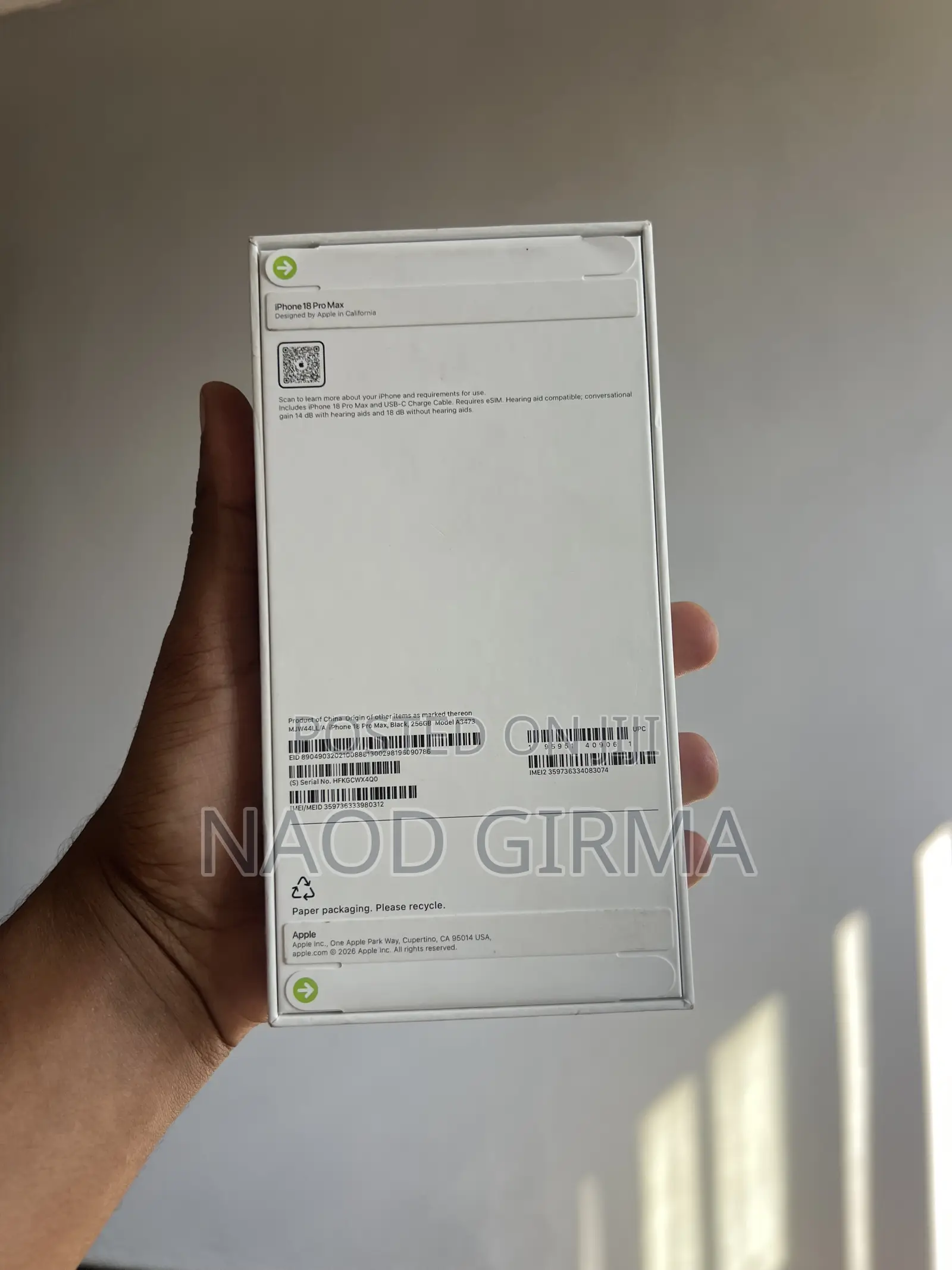 New Apple iPhone 18 Pro Max 256 GB