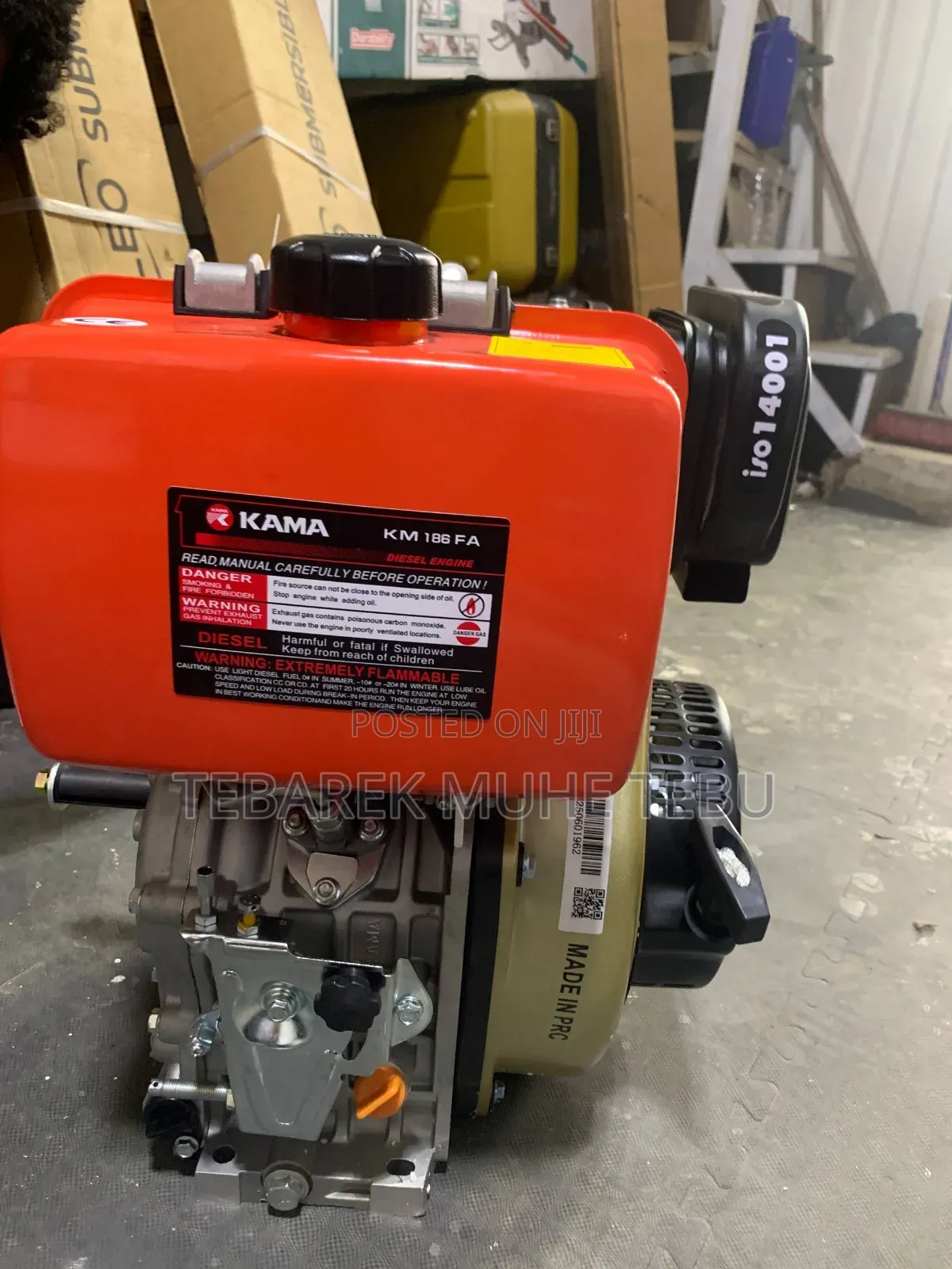 KAMA KM186FA Diesel Engine 6.5kW (≈9HP) Air-Cooled