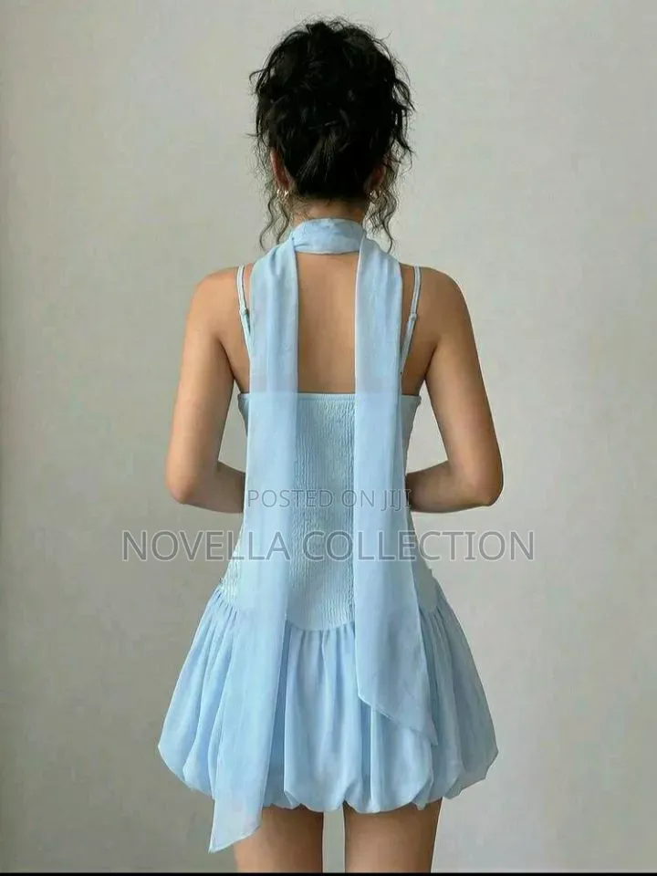 Sleeveless Pearl Decor Waist Cinched Knit Fabric Patchwork Dress
